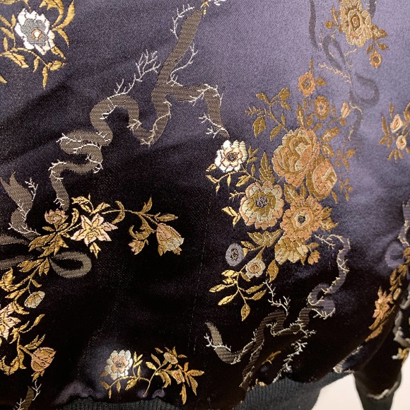 Missguided Satin Floral Embroidered Bomber Jacket - Picture 8 of 13